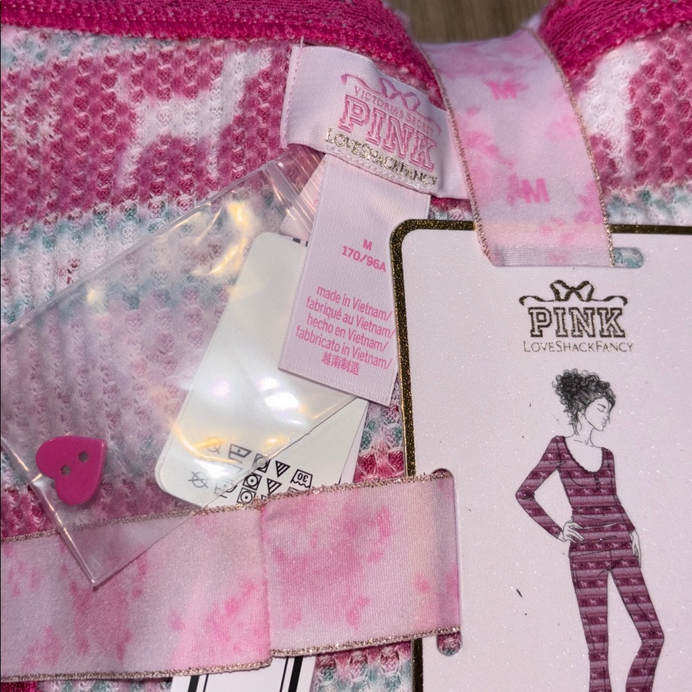 LoveShackFancy X PINK Waffle Knit Pajama Set - Picture 4 of 7